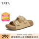 他她（TATA）勃肯鞋女棕色2025夏季新款厚底沙灘涼鞋女運動涼鞋 杏色（拖鞋款） 36