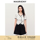 MAXRIENY【商場(chǎng)同款】宮延千金風(fēng)撞色針織開(kāi)衫修身顯瘦上衣女 本白 L 03/38