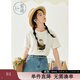 紫涵（ZIHAN）紫涵卡通字母貓咪T恤女夏季經(jīng)典百搭圓領(lǐng)短袖設計感上衣 白色 M