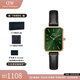 丹尼爾惠靈頓（DanielWellington）dw手表女 復古小方表石英女士手表歐美腕表 生日禮物送女友 方塊小綠表-黑色皮帶-DW00100446