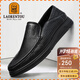 老人頭（LAORENTOU）男鞋夏季商務(wù)休閑鞋低幫鞋羊皮套腳鏤空洞洞鞋透氣輕便打孔皮鞋 LL12132 黑色 41