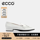 愛(ài)步（ECCO）豆豆鞋女 時(shí)尚潮流百搭尖頭百搭淺口樂(lè )福單鞋  型塑214283 HL 亮白色21428301002（牛皮革） 37