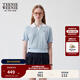 Teenie Weenie小熊針織T恤女2025夏新款少女感娃娃領(lǐng)時(shí)髦氣質(zhì)短袖 淺藍色 M