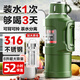 SZTAA保溫壺杯大容量316L不銹鋼戶(hù)外旅行壺暖水壺便攜車(chē)載旅行保溫水壺 綠色2000ML（背帶+長(cháng)茶隔+提手） 升級抗菌316L內膽丨杯蓋可喝水