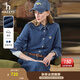 哈吉斯（HAZZYS）女裝 秋季女士【PHIZ系列】復古水洗寬松休閑牛仔襯衫女 藍色BL M (160/84A 38)