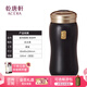 乾唐軒活瓷杯【送人禮物】喜悅圓融水杯茶杯陶瓷杯子送禮隨手杯手工定制 無(wú)光黑+鎏金