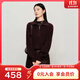 敦奴（DUNNU）2025年冬季新款半拉鏈設計感羊毛衫女針織衫 咖啡 L