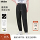 MsShe【提花棉束腳衛褲】大碼女裝2025秋季胖mm顯瘦運動(dòng)高腰褲子 黑色現貨-5032 XL
