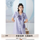 紫涵（ZIHAN）紫涵娃娃領(lǐng)短袖連衣裙女夏季新款多巴胺穿搭甜美減齡襯衫裙 清新紫 M