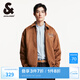 杰克·瓊斯（JACK&JONES）男裝衣服春秋新款仿麂皮絨棉衣翻領(lǐng)厚款?yuàn)A克保暖外套短款棉服男 E10 深棕色 M 175