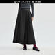 佐丹奴西裝長(cháng)裙女秋冬通勤風(fēng)壓褶開(kāi)叉半松緊腰半身裙女18464221 深灰色 深花灰 XL