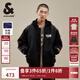 杰克·瓊斯（JACK&JONES）25年秋冬男裝棉衣飛行夾克男保暖寬松潮流連帽短款棉服外套男士 黑色E40 M 175