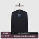 比音勒芬（Biemlfdlkk）【親膚柔軟】春秋男士可外穿時(shí)尚漸變字母簡(jiǎn)約百搭圓領(lǐng)長(zhǎng)袖T衛(wèi)衣 07黑色 XL