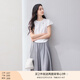 香影白色泡泡袖t恤女2025夏裝新款減齡抽褶收腰正肩顯瘦短袖上衣 白色 M 160/84A/95-110斤