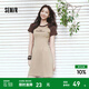 森馬（Semir）連衣裙女收腰插肩袖繡花休閑潮流夏圓領(lǐng)字母短裙女生時(shí)尚顯瘦 咖色調00355 M