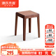 源氏木語(yǔ)實(shí)木凳子可疊放黑胡桃木家用客廳方凳現代簡(jiǎn)約餐廳板凳 (橡木胡桃色)0.32米堆疊凳*1