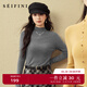詩(shī)凡黎（'SEIFINI）全羊毛半高領(lǐng)針織打底衫2025秋新款簡(jiǎn)約百搭修身顯瘦毛衣女 中灰預售[11月5日]發(fā) M