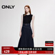 ONLY2025夏季新款時(shí)尚針織牛仔拼接修身長(cháng)裙連衣裙女|125242014 J37 1000洗水藍牛仔 XL