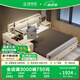 臻享家 床 北歐簡(jiǎn)約雙人床儲(chǔ)物高箱床主臥婚床臥室家具 白色床+床邊柜 1.8*2.0米