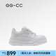 GG-CC【鞠婧祎同款】厚底板鞋2025新款做舊設計感增高休閑女鞋G25U5338 白色 38