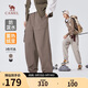 駱駝（CAMEL）男裝工裝褲秋冬加絨保暖防潑水戶(hù)外束腳休閑長(cháng)褲子男M14CA66712