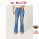 HOLLISTER25春夏新款Y2K辣妹修身低腰微喇牛仔褲女裝KI355-5524 中間色 27 165/68A 4標準版