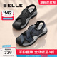 百麗（Belle）透氣外穿休閑鞋男新款運動(dòng)涼鞋包頭沙灘鞋A1474BL4 藍色 41 (255mm)