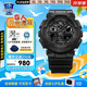 卡西歐（CASIO）黑金手表gshock黑白賽車冰韌運(yùn)動(dòng)時(shí)尚學(xué)生防水送男友七夕禮物腕表 GA-100CF-1A拆彈專家同款
