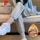 皮爾卡丹（pierre cardin）加絨休閑褲女士2025秋冬新款衛褲百搭保暖時(shí)尚束腳褲春季女裝褲子 灰色【加絨款】 XL 碼丨建議110-125斤