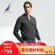 諾帝卡（NAUTICA） 【商場(chǎng)同款】男裝春夏款挺闊棉羊毛混紡毛衣開衫男SO3305-N 深花灰0MR XL
