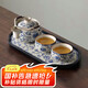 尚言坊青花汝窯手抓壺蓋碗功夫茶具茶杯高檔防燙家用旅行茶具套裝泡茶碗