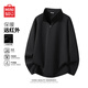 名創(chuàng  )優(yōu)品（MINISO）立領(lǐng)打底衫男冬季加絨加厚長(cháng)袖防風(fēng)保暖半拉鏈內搭t恤 黑 2XL