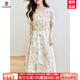 AEMAPE高端時(shí)尚碎花連衣裙女2025年夏季新款小個(gè)子雪紡衫收腰顯瘦長(zhǎng)裙子 杏竹葉 L 110-125斤