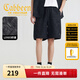 卡賓（CABBEEN）【格子壓花】鋼印字母休閑短褲男2025夏季新款寬松街頭個(gè)性 煤黑色01 L /175/50