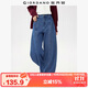 佐丹奴窄款彎刀牛仔褲女秋冬純棉中腰原色牛仔香蕉褲13415157