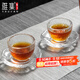 雅集茶杯錘紋小鼓品茶杯蓮花茶碟2個(gè)裝套裝辦公家用簡(jiǎn)約功夫茶具套裝