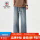 AEMAPE美國蘋(píng)果高端牛仔褲男士2025新款美式復古水洗高街直筒寬松闊腿褲 圖片色 XL 建議140-160斤