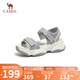駱駝（CAMEL）動(dòng)感風(fēng)織帶細閃車(chē)縫線(xiàn)魔術(shù)貼松糕底運動(dòng)涼鞋 L23M504136 銀/灰 38