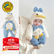 G.DUCKKIDS嬰兒連體衣冬裝男寶寶衣服冬季超萌毛絨保暖哈衣幼兒冬天外出棉服 毛絨鴨子爬服+包包 90cm #建議22-28斤#