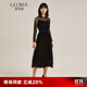 歌莉婭（GOELIA）紅色連衣裙禮服晚會(huì)高定宴會(huì)裝氣質(zhì)顯瘦壓褶蛋糕連衣裙18NM4E350 B00黑色 M