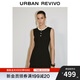 UR2025秋季新款女裝法式花朵荷葉邊無袖針織連衣裙UWG950143 正黑 (偏短) S
