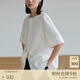 旅途原品 設(shè)計(jì)感襯衫女60s精梳棉短袖襯衫開叉休閑百搭小衫秋輕薄上衣 白色 - 現(xiàn)貨 L-XL(170cm)