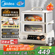 美的（Midea）穿透蒸電蒸鍋不銹鋼全景可視多功能鍋預(yù)約保溫16.5L雙層大容量外置加水ZGC302352KS【采銷力薦】