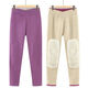 保暖褲女士加絨加厚內穿高腰護膝打底褲中老年大碼保暖褲秋褲冬季 紫色 4XL 建議120-140斤