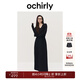 歐時力OCHIRLY 羊毛軟糯優(yōu)雅毛針織連衣裙V領秋冬季新品通勤簡約 深灰 L