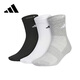阿迪達斯 （adidas）男女運動(dòng)襪訓練襪休閑襪三雙裝襪子JC9272 黑色/白/M淡灰H L