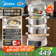 美的（Midea）電子環(huán)繞蒸電蒸鍋 無冷凝可蒸米飯多功能鍋 家用蒸煮燉炒四層大容量多用途鍋不銹鋼電熱鍋ZGC3053C