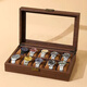 津盼手表收納盒高檔木質(zhì)手鐲首飾盒機械表收藏盒展示盒送男士節日禮物 手表手鐲收納盒10位