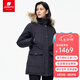 君羽鵝絨羽絨服女中長加厚防寒保暖服 800蓬 加拿大風(fēng)格工裝C52034 黑色 L 推薦110-120斤