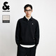 杰克·瓊斯（JACK&JONES）男裝26年春季衛衣男肌理提花寬松長(cháng)袖拉鏈半高領(lǐng)套頭休閑打底衫 070黑色 POLO領(lǐng) L （180）